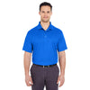 UltraClub Men's Royal Cool & Dry Elite Mini-Check Jacquard Polo