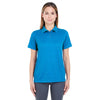 UltraClub Women's Pacific Blue Cool & Dry Elite Mini-Check Jacquard Polo