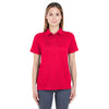 UltraClub Women's Red Cool & Dry Elite Mini-Check Jacquard Polo