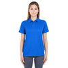 UltraClub Women's Royal Cool & Dry Elite Mini-Check Jacquard Polo