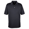 UltraClub Men's Black Platinum Performance Jacquard Polo with TempControl Technology