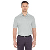 UltraClub Men's Grey Platinum Performance Jacquard Polo with TempControl Technology