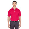 UltraClub Men's Red Platinum Performance Jacquard Polo with TempControl Technology