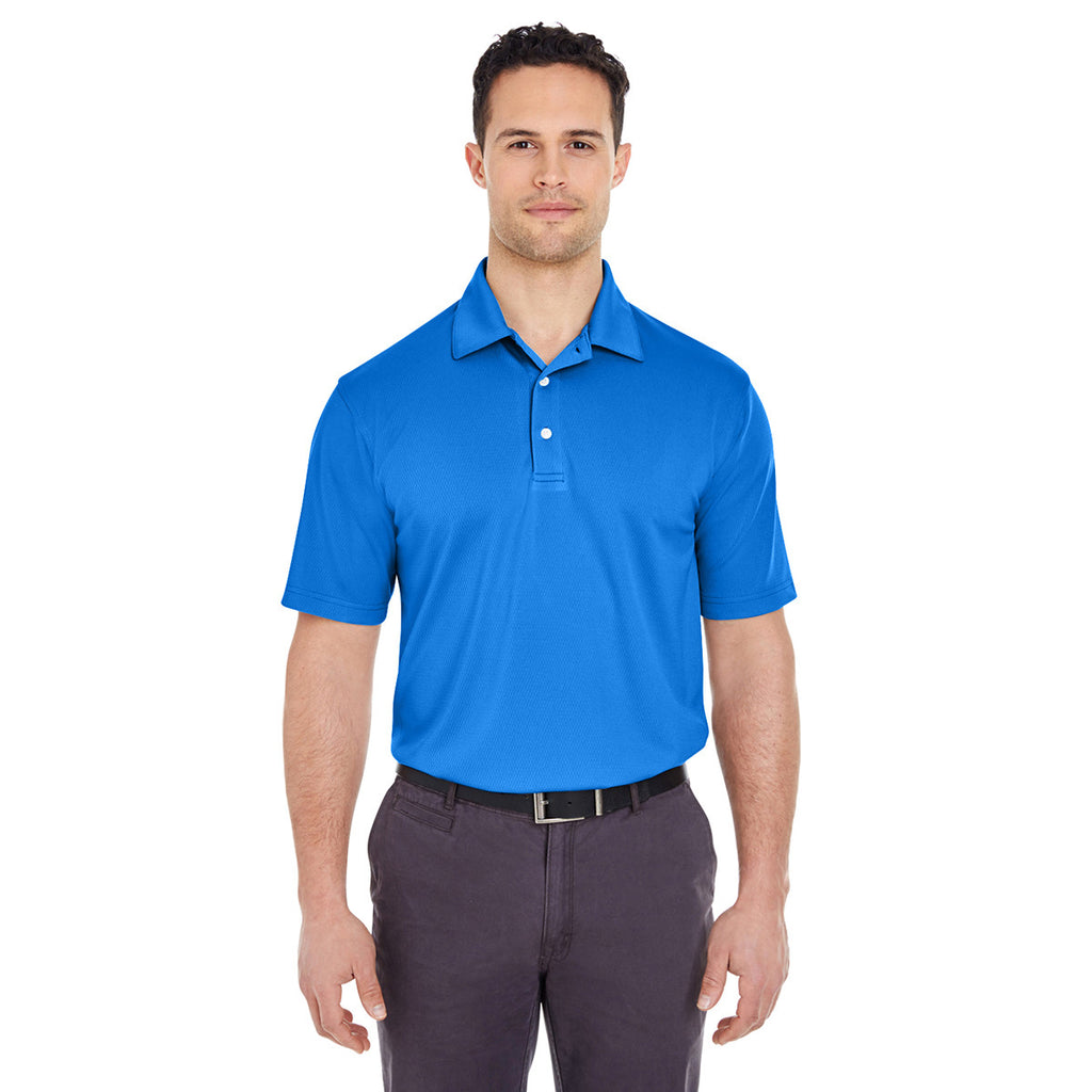 UltraClub Men's Royal Platinum Performance Jacquard Polo with TempControl Technology