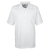 UltraClub Men's White Platinum Performance Jacquard Polo with TempControl Technology