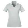 UltraClub Women's Grey Platinum Performance Jacquard Polo with TempControl Technology