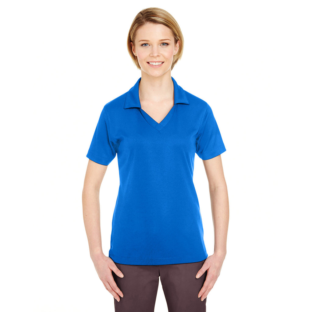 UltraClub Women's Royal Platinum Performance Jacquard Polo with TempControl Technology