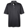 UltraClub Men's Black/White Platinum Performance Birdseye Polo with TempControl Technology