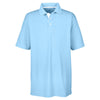 UltraClub Men's Columbia Blue/White Platinum Performance Birdseye Polo with TempControl Technology