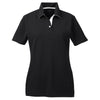 UltraClub Women's Black/White Platinum Performance Birdseye Polo with TempControl Technology