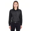 UltraClub Women's Black Performance Poplin