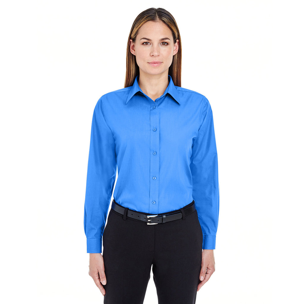 UltraClub Women's French Blue Performance Poplin