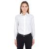 UltraClub Women's White Performance Poplin