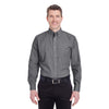 UltraClub Men's Black Wrinkle-Resistant End-on-End