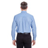 UltraClub Men's Cadet Blue Wrinkle-Resistant End-on-End