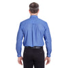 UltraClub Men's French Blue Wrinkle-Resistant End-on-End