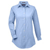 UltraClub Women's Cadet Blue Wrinkle-Resistant End-on-End