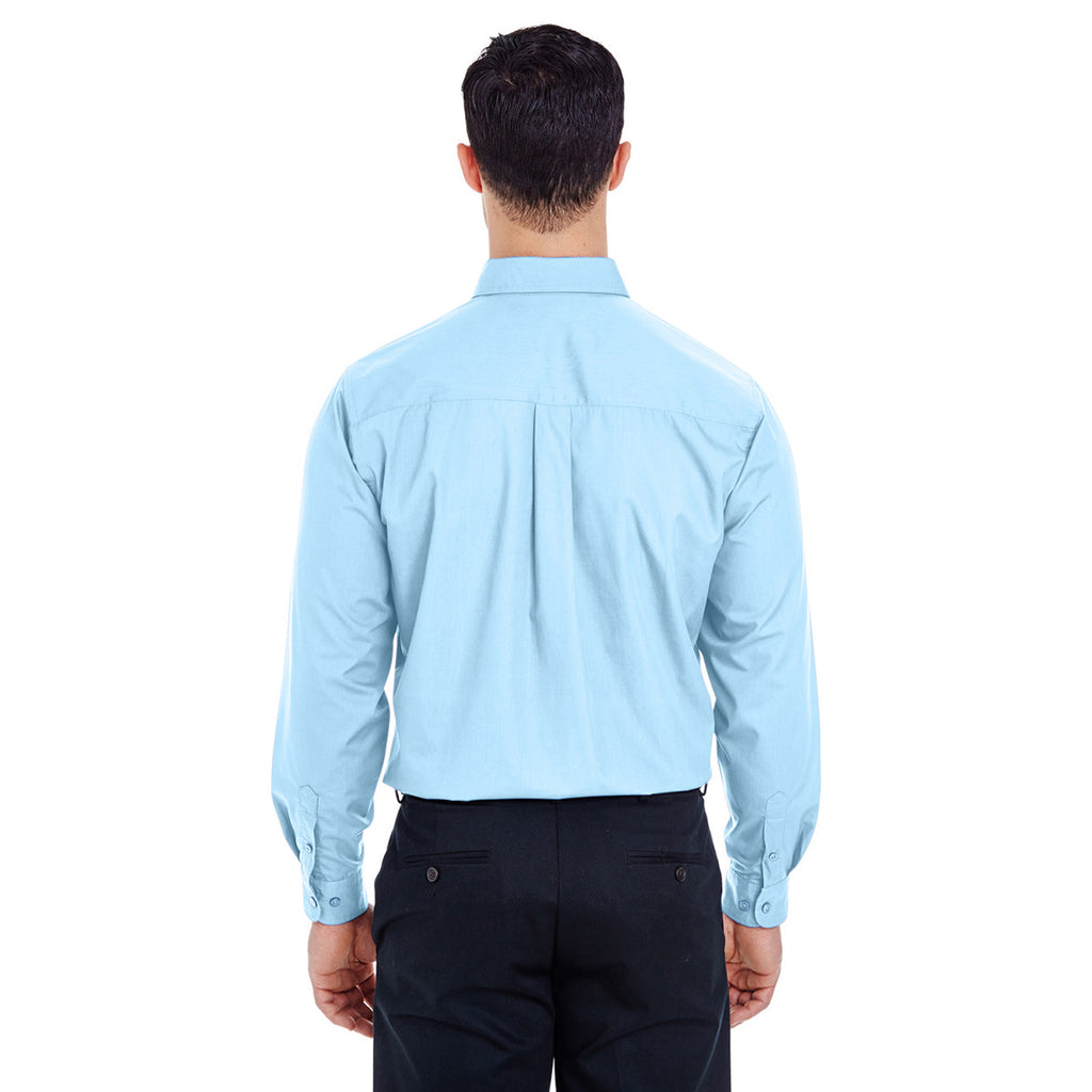 UltraClub Men's Light Blue Easy-Care Broadcloth