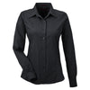 UltraClub Women's Black Easy-Care Broadcloth