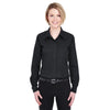 UltraClub Women's Black Easy-Care Broadcloth