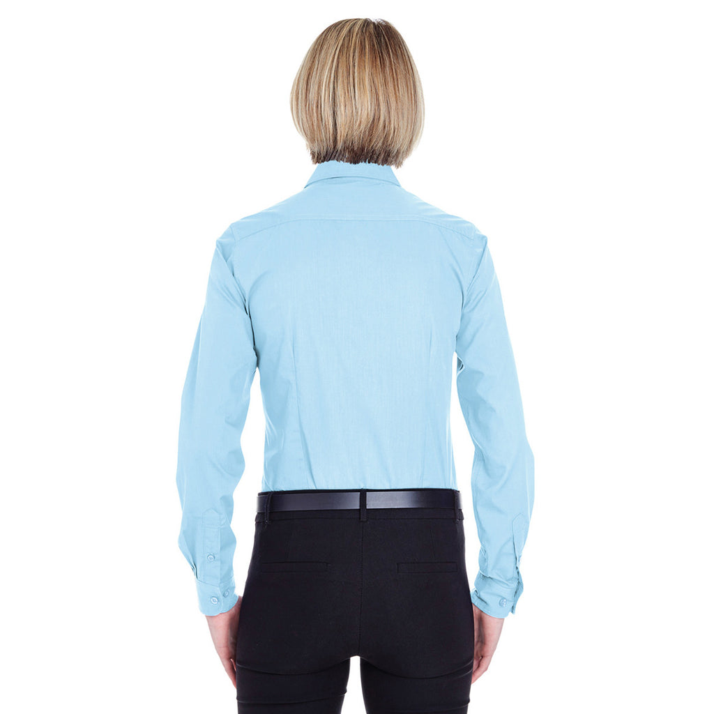 UltraClub Women's Light Blue Easy-Care Broadcloth