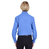 UltraClub Women's French Blue Long-Sleeve Performance Pinpoint