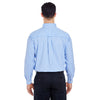 UltraClub Men's Light Blue Medium-Check Woven