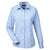 UltraClub Women's Light Blue Medium-Check Woven