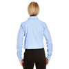 UltraClub Women's Light Blue Medium-Check Woven