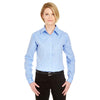 UltraClub Women's Light Blue Medium-Check Woven