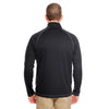 UltraClub Men's Black/Charcoal Cool & Dry Sport Quarter-Zip Pullover with Side & Sleeve Panels