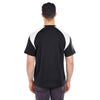 UltraClub Men's Black/White Cool & Dry Sport Colorblock T-Shirt