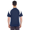 UltraClub Men's Navy/White Cool & Dry Sport Colorblock T-Shirt