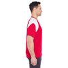 UltraClub Men's Red/White Cool & Dry Sport Colorblock T-Shirt