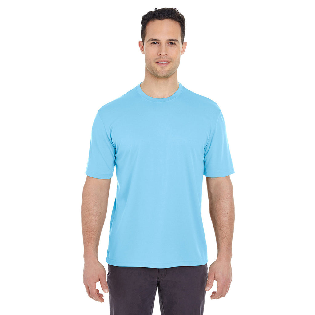 UltraClub Men's Columbia Blue Cool & Dry Sport T-Shirt