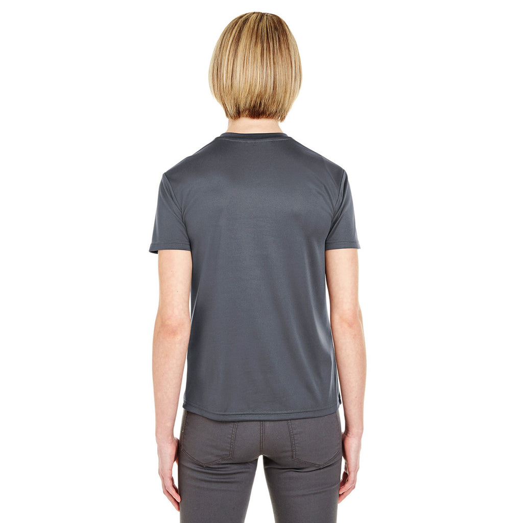 UltraClub Women's Charcoal Cool & Dry Sport V-Neck T-Shirt