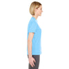 UltraClub Women's Columbia Blue Cool & Dry Sport V-Neck T-Shirt