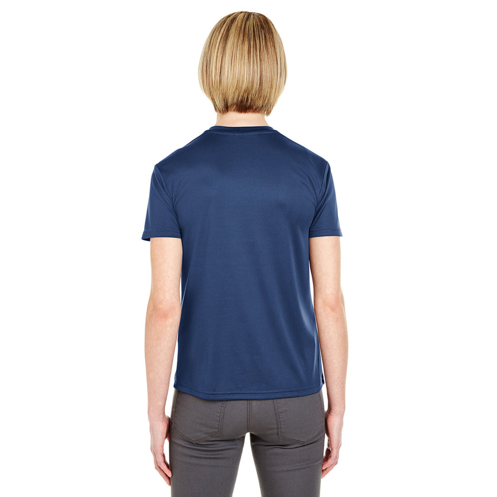 UltraClub Women's Navy Cool & Dry Sport V-Neck T-Shirt