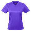 UltraClub Women's Purple Cool & Dry Sport V-Neck T-Shirt