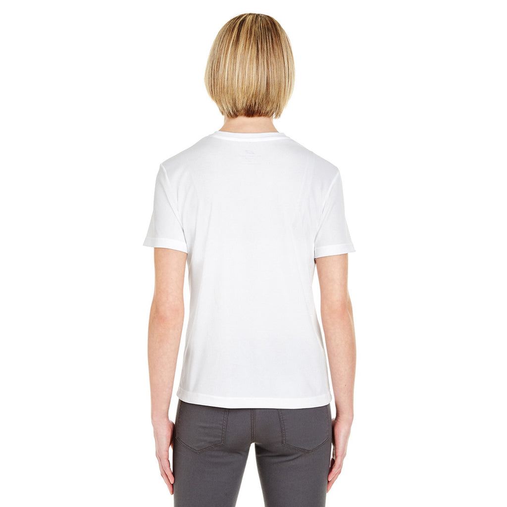 UltraClub Women's White Cool & Dry Sport V-Neck T-Shirt