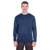 UltraClub Men's Navy Cool & Dry Sport Long-Sleeve T-Shirt