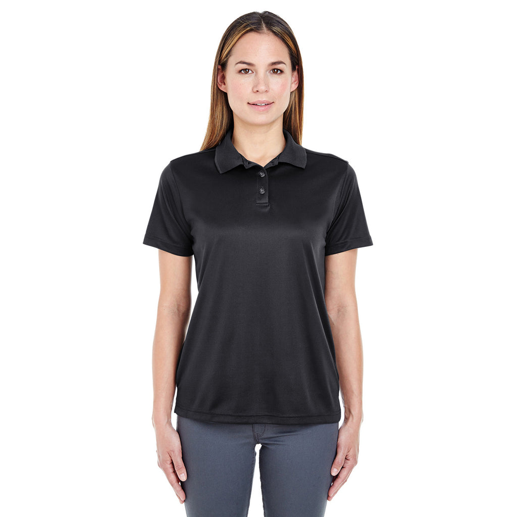 UltraClub Women's Black Cool & Dry Sport Polo