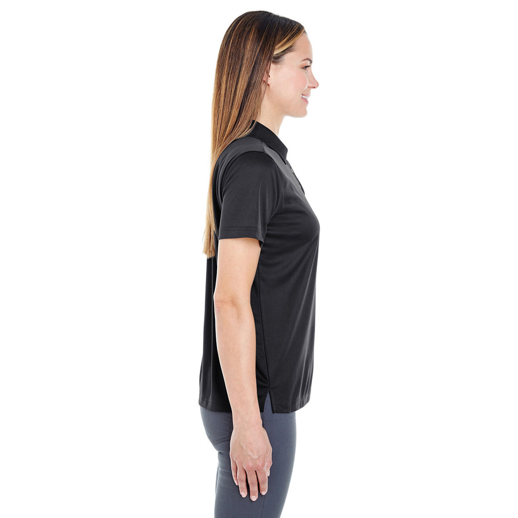 UltraClub Women's Black Cool & Dry Sport Polo