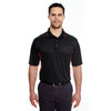 UltraClub Men's Black/Red Cool & Dry Sport Two-Tone Polo