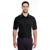 UltraClub Men's Black/Stone Cool & Dry Sport Two-Tone Polo