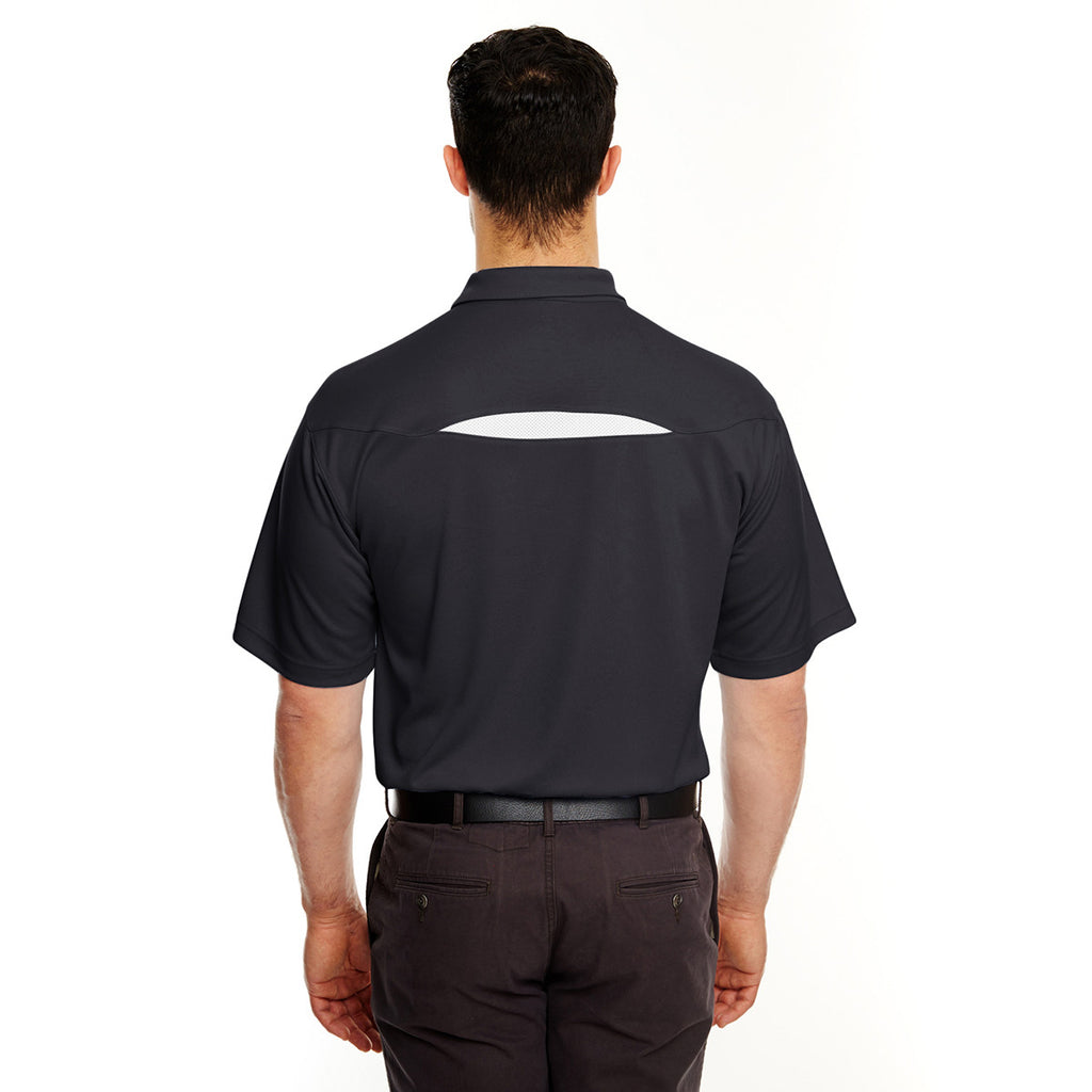 UltraClub Men's Black/White Cool & Dry Sport Polo