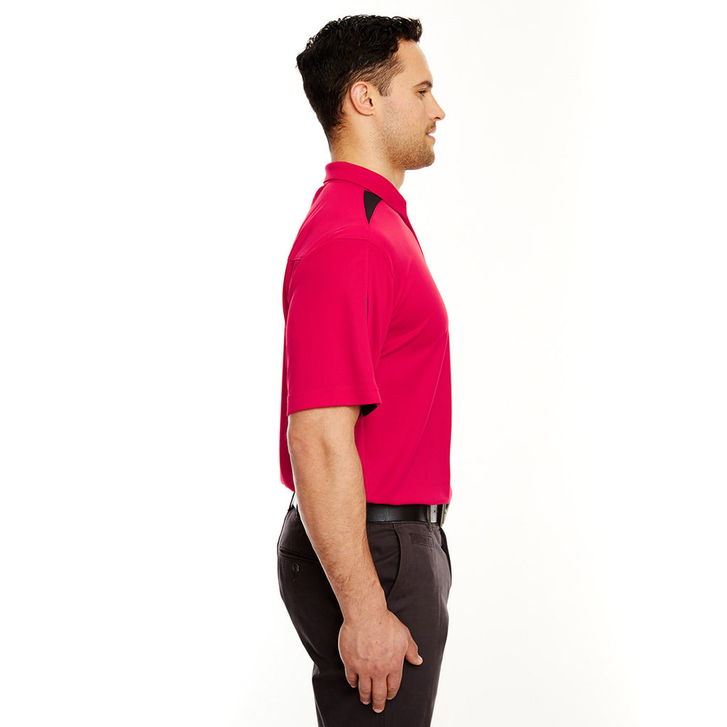 UltraClub Men's Red/Black Cool & Dry Sport Polo