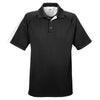 UltraClub Men's Black/Charcoal Cool & Dry Sport Shoulder Block Polo