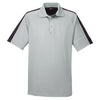 UltraClub Men's Grey/Black Cool & Dry Sport Shoulder Block Polo