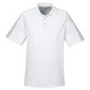 UltraClub Men's White/Grey Cool & Dry Sport Shoulder Block Polo